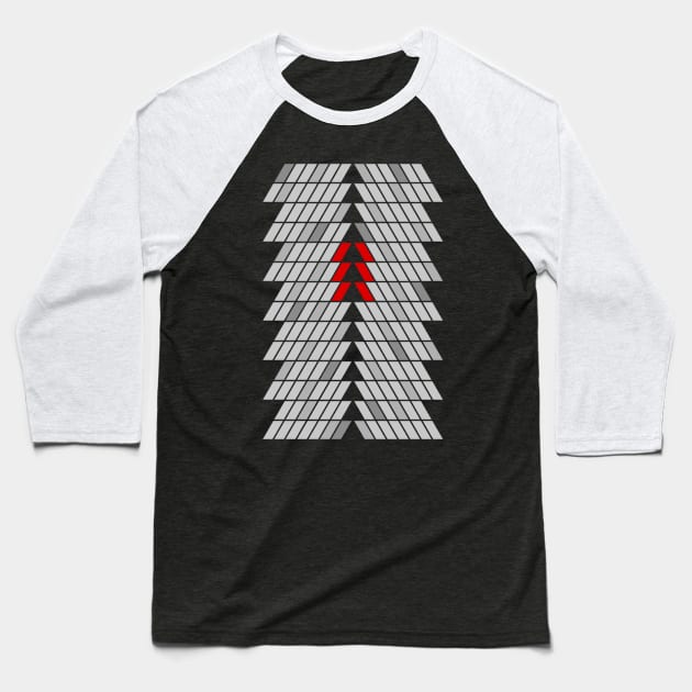 Red Geometric Baseball T-Shirt by Griffen